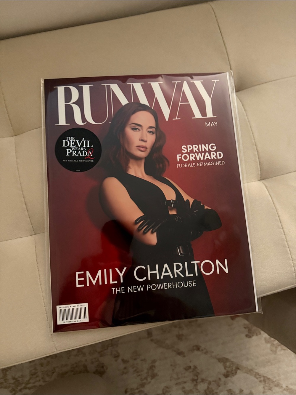 RUNWAY Magazine May Issue - Red Cover with Emily Charlton